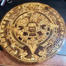 Vintage Wood Aztec Mayan Mexico Calendar Wall Art Hand ...