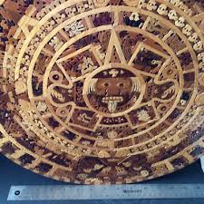 Vintage Mosaic Mexican Aztec Calendar 17 “ Handmade From 8 ...