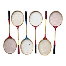 Vintage Badminton, Tennis or Squash Rackets in Red White ...