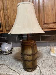 Vintage Wooden Flour Barrel Lamp 30” Tall Rustic Look ...