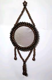 VTG Amling's Wooden Beaded Wall Mirror 14" | eBay