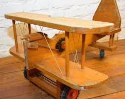 Vintage Scratch Built Childs Wooden Plane Toy Antique Wooden ...