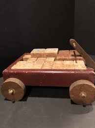 Vintage Wood Wagon With Vintage Blocks. 13 1/2” Long Not Including Handle | eBay