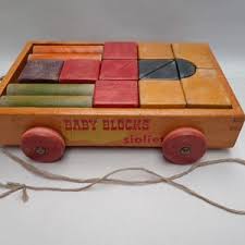 Vintage Sio Block Cart - Block Box - Baby Blocks Sioliet - Etsy