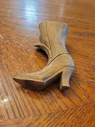 Vintage Hand Carved Wooden Shoe Victorian Wood 4" | eBay