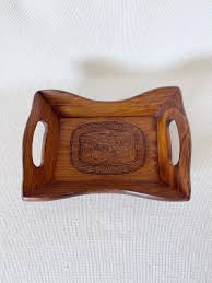 Vintage Carved Wood Bread Basket Vintage Message Bun ...