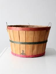 Vintage Wooden Orchard Basket | Chairish