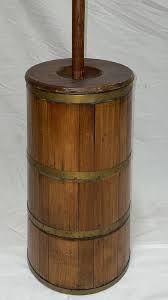 Sold at Auction: Wooden Dasher Butter Churn w/ Brass Bands
