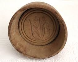 Large Vintage Wood Butter Mold Stamp Butter Press Thistle ...