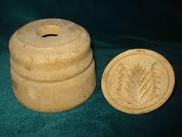 NICE OLD VINTAGE HAND PRESS PRIMITIVE WOOD BUTTER MOLD FLORAL LEAF& SPRIG DESIGN | eBay