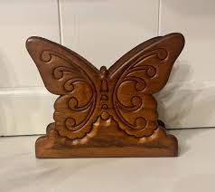 Vintage Wooden Butterfly Napkin Holder Mail Holder MCM Decor - Etsy Australia