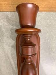 Bohemian Vintage Wood Turned Wall Mount Sconce Candle Holder, Farmhouse Decor | eBay