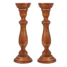 Mela Artisans Tuli Set of 2 Brown Finish Candlehodlers : Target