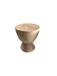 Sculptural Mango Wood Side Table, Hand-Crafted Modern ...