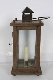 Primitive Antique Wood & Glass Hanging Candle Lantern Barn Carriage Americana