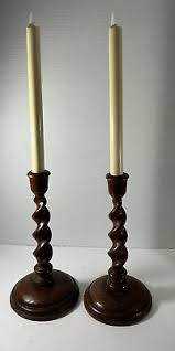 Pair Of Antique Barley Twist Candlesticks Candle Holders ...