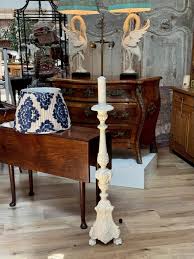 Tall 18th C. Pricket Stick Floor Lamp For Sale at 1stDibs