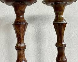 Brass Based Candle Holder Colorful Enamel Painted, a Pair - Etsy