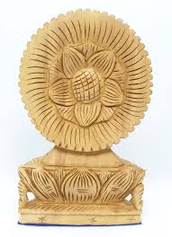 Hand Carved Wooden Buddha Statue: Meditating Lord on Lotus ...