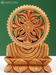 5" Small Buddha Bust on Lotus Pedestal in Wood | Exotic ...