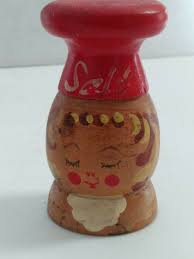 Salt & Pepper Vintage Wooden 2 pc. Shaker Set Mr. & Mrs. Chef with Red Hat 50s | eBay