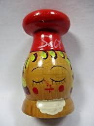 Wood Mr & Mrs Chef Salt & Pepper - Japan - Handpainted | eBay