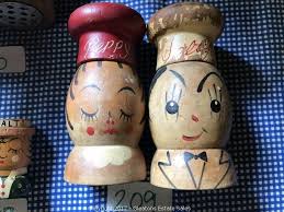 RARE Salt and Pepper Shakers, Vintage Wood Set, Hand-painted Native with Pearls, Black Americana Auction | Gleaton's, Metro Atlanta Auction Company, Estate Sale & Business Marketplace