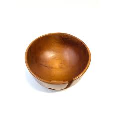 Hand Turned Hardwood Yew Yarn Bowl | Chairish
