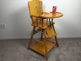 Vintage Wooden Baby High Chair