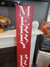 Merry & Bright Sign Wood Porch Sign Rustic Reversible ...