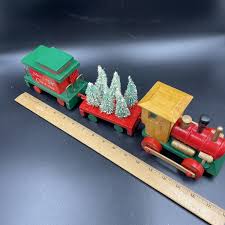 Wooden Christmas Tree Train Set by Kurt Adler 17 Inch in ...
