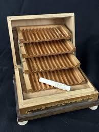 Sold at Auction: Rare Wooden Marquetry Cigarette Storage Music Box