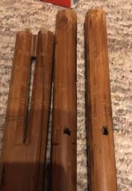 Vintage Set Of Hand Carved Double Barrel Wood Music Flute & 2 Single Flutes | eBay Australia