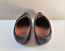 Buy Vintage Klomppen/clogs: Dutch Pair of Black Hand Carved ...