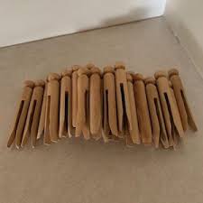 Vintage Wooden Clothespins . Wood Clothespins . Clip /spring Loaded Style . Set of Twenty . Weathered, Worn and Wonderful - Etsy