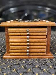Vintage 70's Wooden Coaster Set with Metal Handle. Serv Wood ...