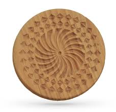 Round Wooden Coasters With Chip-carved Ornament 10 Cm ...