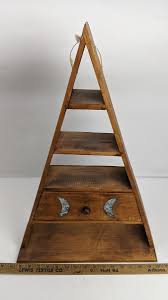 Vintage Rustic Triangle Wall Hanging Shelf w/ Drawer Farmhouse Mission | eBay