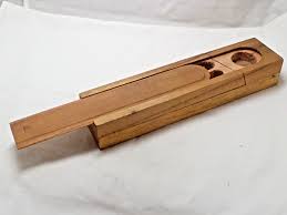 Vintage Wooden Pencil Case Box w/Sliding Lid & Tray | eBay