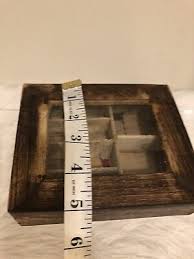 Vintage Rustic Wooden Storage Organizer Box 6 Compartments ...