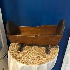 Antique Handcrafted Wooden Cradle Rocking Baby Doll Bed - Etsy