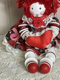 Collectable Raggedy Ann Doll with a heart on the front it says I love You | eBay