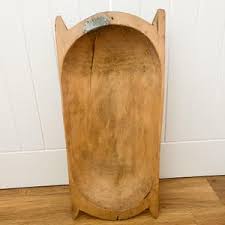 Large Vintage Wooden Dough Bowl, Antique Kneading Bowl, European Through Bowl, Rustic Bread Bowl With Handles, Farmhouse Wood Oval Bowl T40 - Etsy