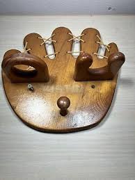 BASEBALL Wood Display Wall Shelf Bat Ball Glove Hat Hook ...