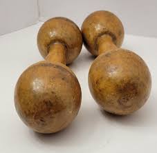 Antique Wooden Dumbells Hand Weights 1 lb. Set of 2 Medart | eBay
