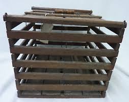 VINTAGE ANTIQUE HUMPTY DUMPTY? CHICKEN WOODEN CRATE EGG ...