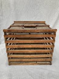 Antique Wood Egg Crate | Chairish