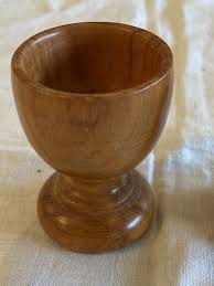 Pair Vintage Wood Egg Cup Holder Hand Turned 2.5” tall Egg ...