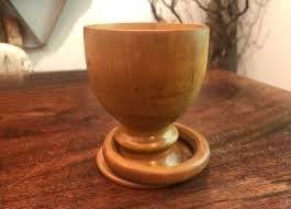 Mid Century Hand Made American Folk Art 6 Oz. Turned Maple ...