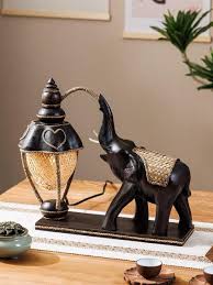 Wooden Carved Elephant Lamp | Wooden Elephant Table Lamp ...